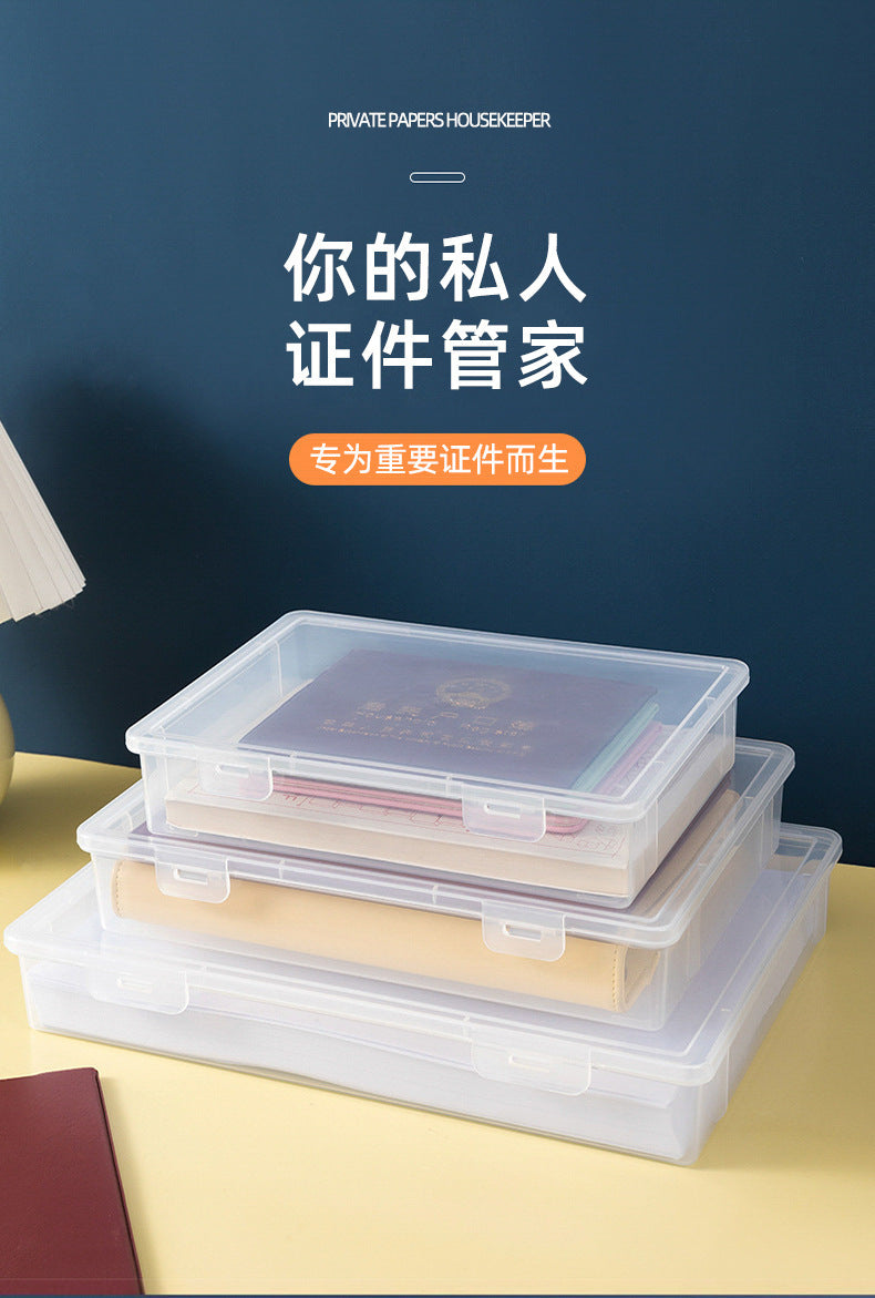 Document Storage Box for Home Use, Multifunctional Stationery, Certificate, Data, File, Card Holder, Household Registration Book Organizer, Magic Tool