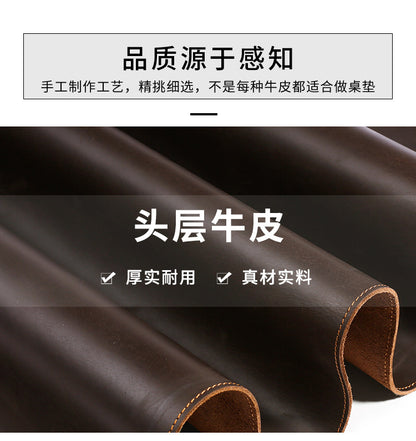 Thickened Crazy Horse leather computer table mat desk leather mouse pad cowhide laptop comfortable non-slip leather pad