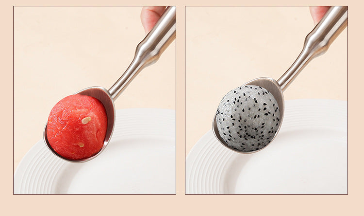 New 304 Stainless Steel Ice Cream Spoon Self-melting Ice Cream Spoon Digging Watermelon Fruit Ball Digger Eating Melon Artifact Spoon