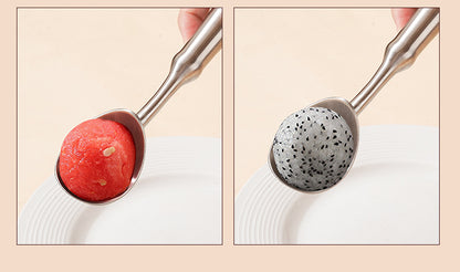 New 304 Stainless Steel Ice Cream Spoon Self-melting Ice Cream Spoon Digging Watermelon Fruit Ball Digger Eating Melon Artifact Spoon