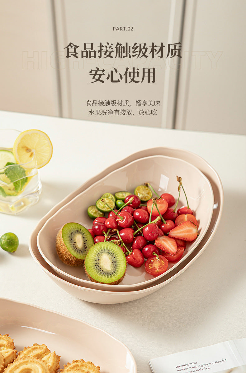 Imitation Wood Grain Household Cross-Border Multi-Layer Household Living Room Fruit Plate Candy Fruit Plate Three-Layer Double-Layer Plastic Rack Fruit Plate