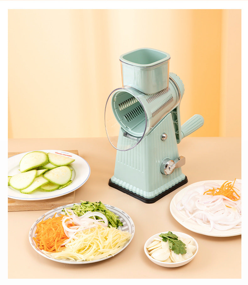 Multifunctional Vegetable Cutting Artifact Home Kitchen Hand-Cranked Drum Potato Grating Machine Convenient Slicing and Grating Meat Cutter