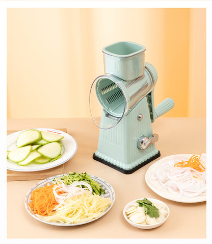Multifunctional Vegetable Cutting Artifact Home Kitchen Hand-Cranked Drum Potato Grating Machine Convenient Slicing and Grating Meat Cutter