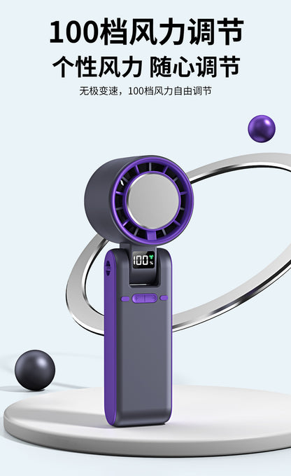 Cross-border new T15S handheld refrigeration ice fan usb high-speed turbo violence fan folding neck fan