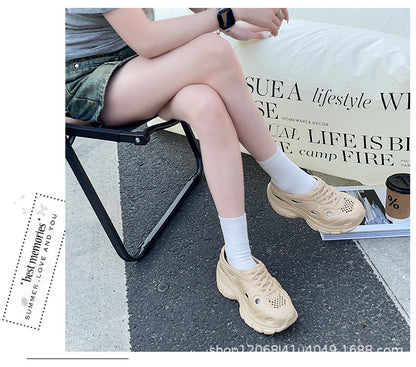 New Style Eva Thickened 5cm Height-Increasing Soft Sole Comfortable Versatile Dad Shoes Outdoor Closed-Toe Sandals for Couples