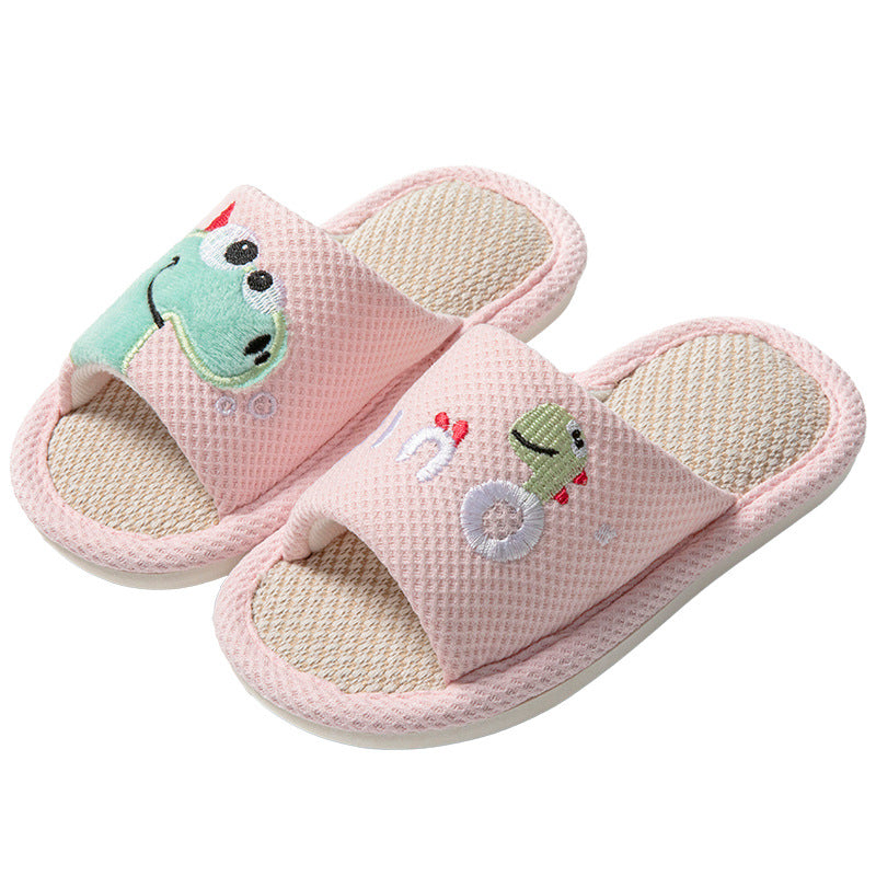 Small Dinosaur Boys and Girls Baby Open Toe Thickened Non-slip Pvc Summer Linen Sandals