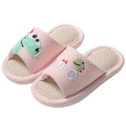Small Dinosaur Boys and Girls Baby Open Toe Thickened Non-slip Pvc Summer Linen Sandals
