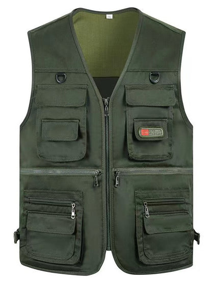Cross-Border Outdoor Multi-Pocket Vest Men's Fishing Vest Photography Middle-Aged Men's Tops Work Clothes Middle-Aged and Elderly Dad Wear