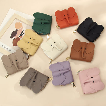 First Layer Cowhide Zipper Small Wallet Korean Style Simple Mini Keychain Coin Storage Bag Genuine Leather Coin Purse for Women