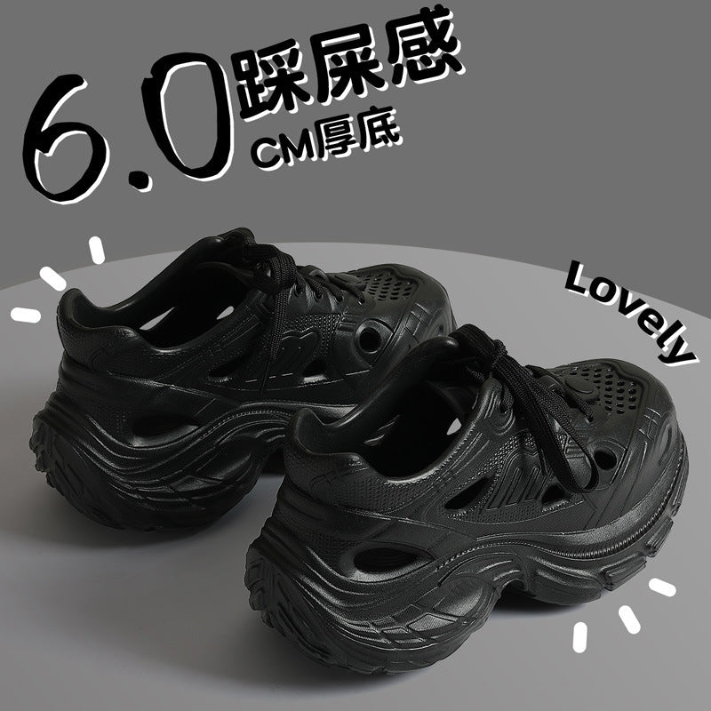 Thick-Soled Clogs for Women, Summer Sports and Leisure 2025 New Internet Celebrity Fashion Non-Slip Toe-Cap Sandals