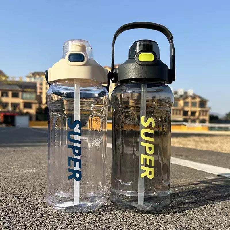 Large-Capacity Sports Water Cup Internet Celebrity Fitness High-Temperature-Resistant Plastic Cup Extra-Large Water Kettle Portable Straw Cup