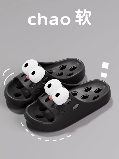 Bathroom Leaking Slippers for Women in Summer Indoor Home Use for Bathing Non-Slip Cut Out Quick-Drying Couple Non-Stinky Foot Sandals for Men