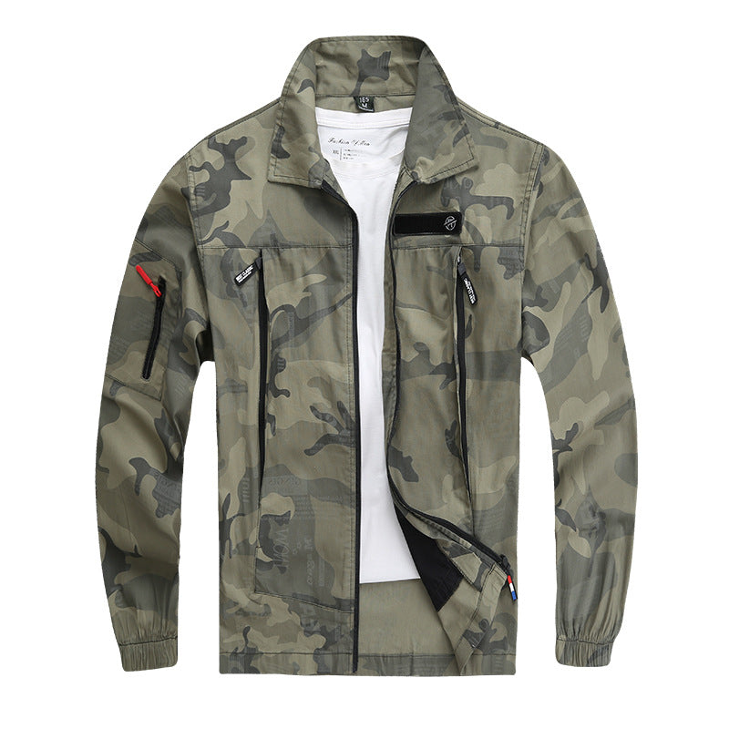 Summer Pure Cotton Thin Work Clothes Set for Men and Women Stretch Camouflage Clothing for Welders Wear-resistant Work-protection Clothing Casual Suit