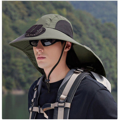 Solar Fan Hat, Summer Shawl, Neck Protection, Sun Protection Hat, Men's Outdoor Fishing and Hiking Hat, New Style Hat