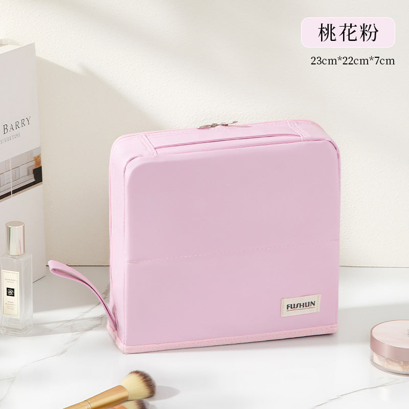 Stand-Up Cosmetic Bag, Large-Capacity Pencil Case, Women's Bag, Travel Storage Bag, Waterproof and Wear-Resistant, Can Be Hung on Luggage Bags
