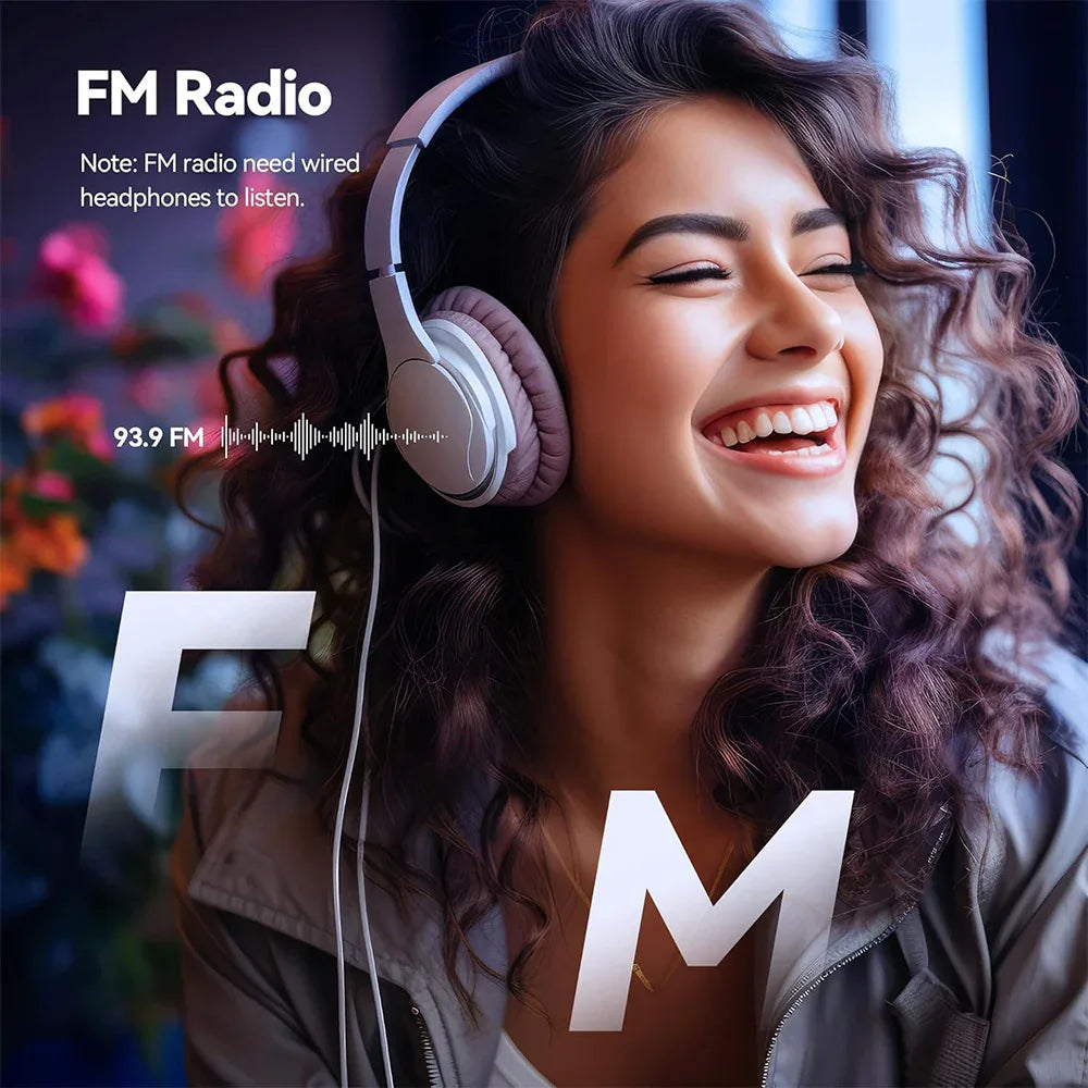 Bluetooth 5.4 MP3 MP4 Player Portable LCD Screen Music Player Stereo HiFi Speaker Support TF FM Radio Video E-Book Recording