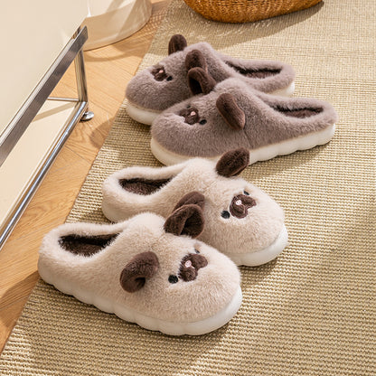 Cixi Cotton Slippers for Women, Spring, Autumn and Winter Home Use, Indoor Non-Slip Couple Home Warm Winter Plush Men's Slippers