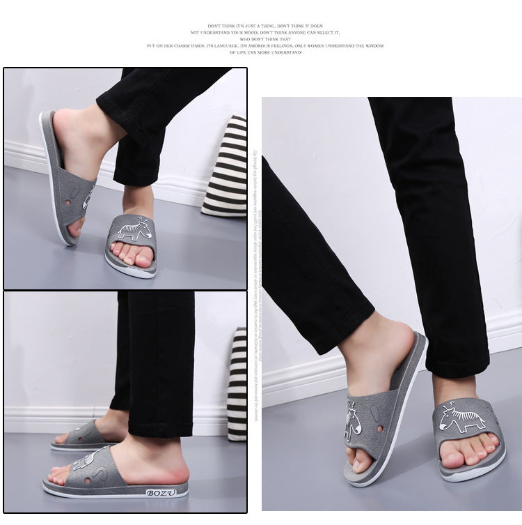 Summer Pvc Bathroom Slippers Home Cartoon Couple Slippers Indoor Cute Bath Non-Slip Sandals Women's Stall