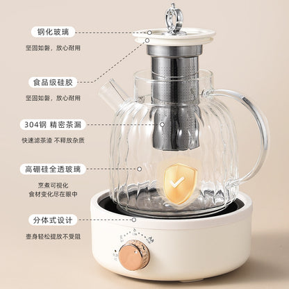 Health Pot Multifunctional Home Office Thickened Glass New Tea Maker Kettle Flower Tea Pot Gift 110V