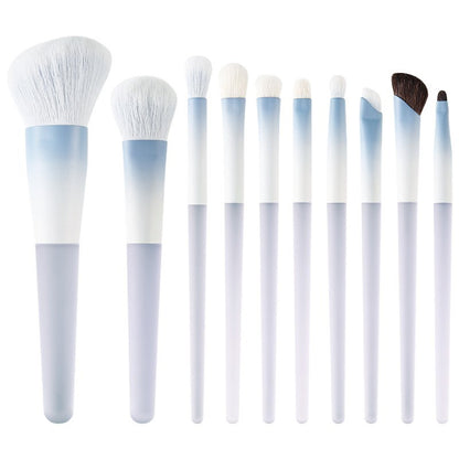 Chen Yuanyuan 10-Piece Makeup Brush Set, Blush Brush, Loose Powder Brush, Eye Shadow Brush, Nose Shadow Brush, Complete Set for Setting Makeup and Contouring
