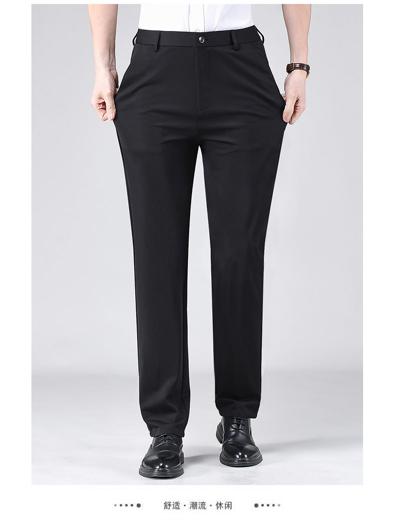 Live popular Tiger head summer thin men's casual pants men's straight business dad suit pants men's stretch long pants