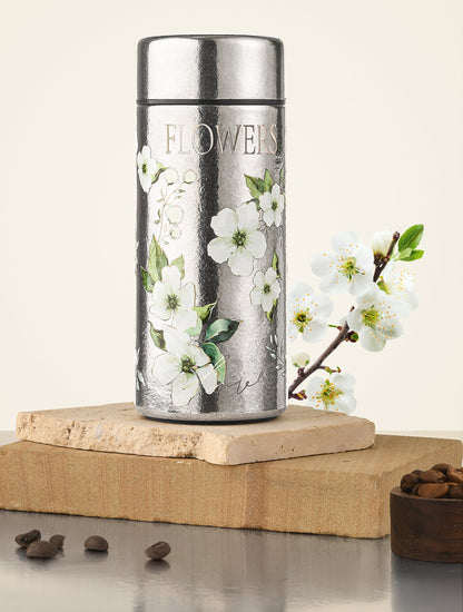 Pocket Insulated Cup Mini Compact Wave Cherry Blossom Rose Pure Titanium Coffee Mug Couple Portable Cute Healing Travel Companion