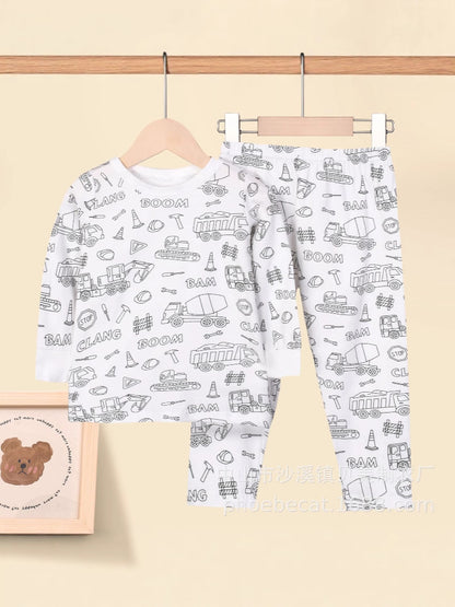 Foreign Trade Independent Stand Pull-Up Cotton Girls Sketch Coloring Comfortable Kidsren's Set Fun DIY Hand-Painted Class a Graffiti