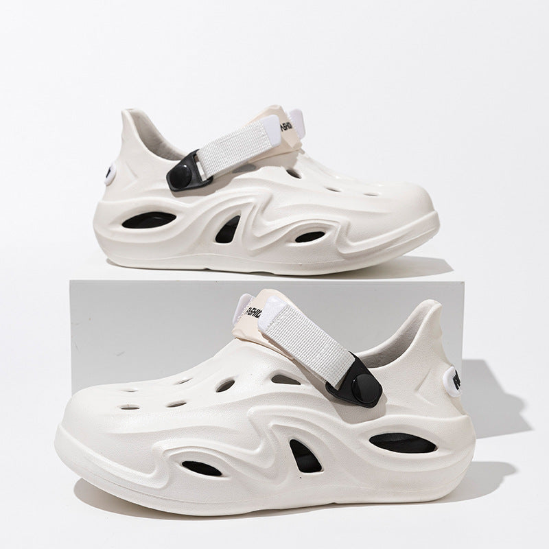 2025 Croc Shoes Men's Summer New Outerwear Non-Slip Soft Sole Baotou Men's Shoes Sports Coconut Sandals