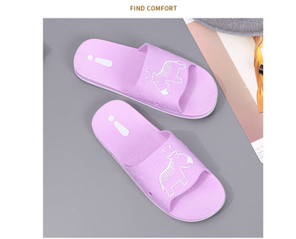 Summer Pvc Bathroom Slippers Home Cartoon Couple Slippers Indoor Cute Bath Non-Slip Sandals Women's Stall
