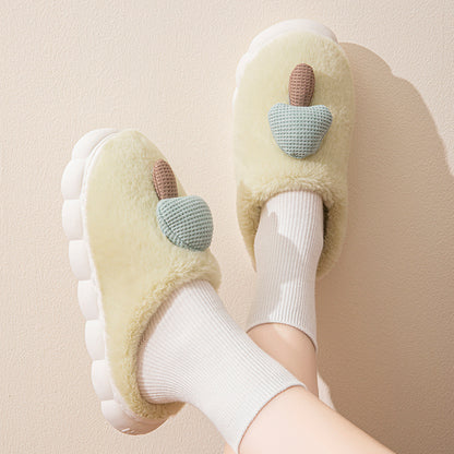 Cotton Slippers for Women Autumn and Winter 2025 New Couple Indoor Home Non-Slip Student Dormitory Fleece-Lined Thick-Soled Slippers for Men