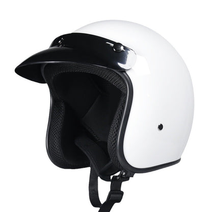 Cross-border retro helmet personality men's and women's leather helmet electric car helmet 3/4 summer helmet half helmet scooter four seasons universal