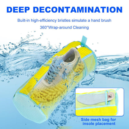 New Amazon Shoe Washing Bag with Lock, Single-Sided Mesh Chain for Laundry, Thickened Lazy Shoe Washing Bag, Machine Washable