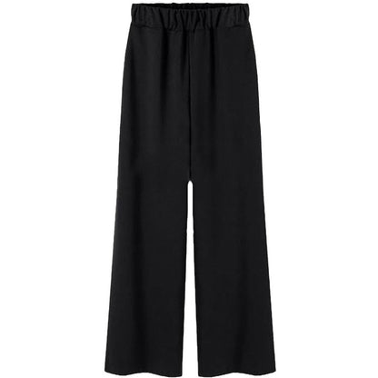 Plus-Size Women's Pants for Middle-Aged and Elderly Women, Summer Loose Wide-Leg Pants for Plus-Size Women, Casual Floor-Length Straight-Leg Trousers, Thin