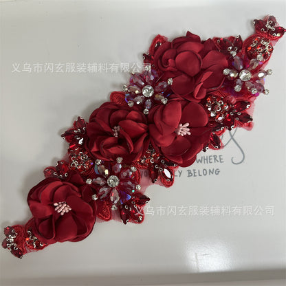 Rhinestone Flower Decoration Dress Wedding Dress