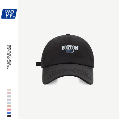 Boston Quick-Dry Baseball Hat Summer Super Fire Outdoor Sun Hat Korean Ins Soft Top Breathable Cap