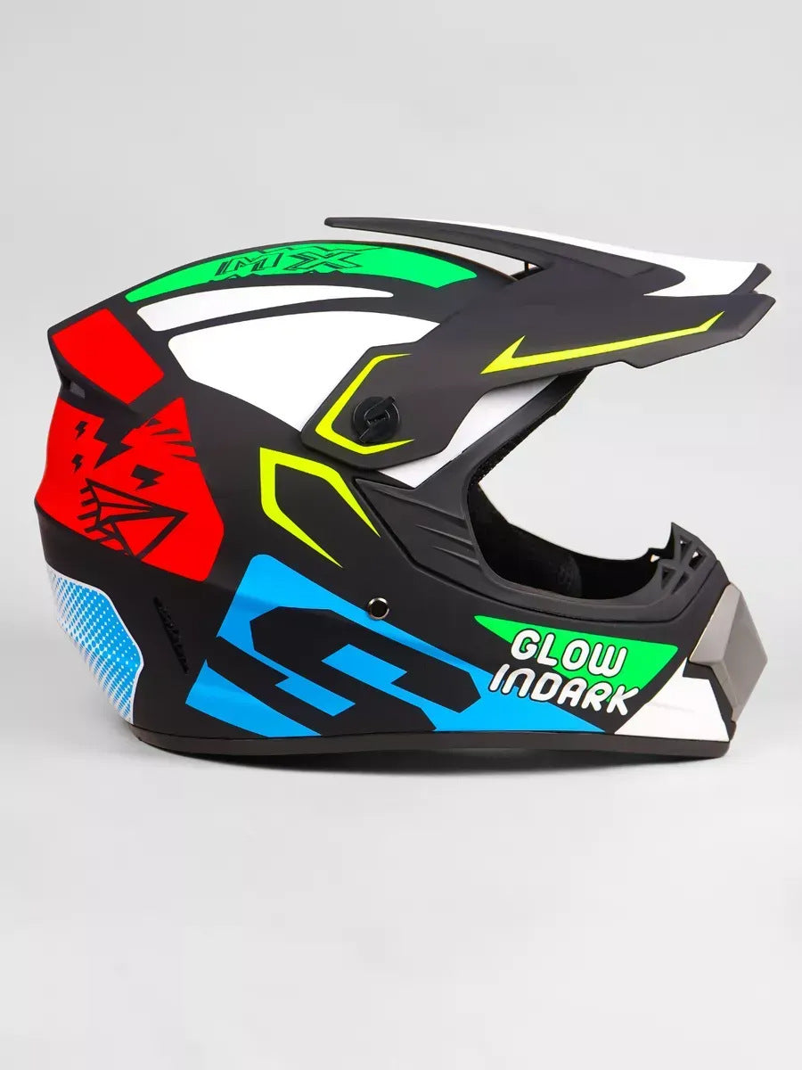 Off-Road Helmet Dot Certified Atv Helmet Cycling Mountain Bike Kart Helmet Three-Piece Set Motorcycle