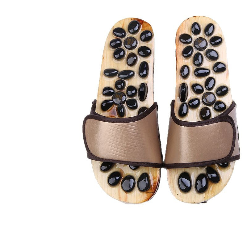 Summer Home Foot Acupoint Magnetic Therapy Massage Men's Slippers Indoor Non-Slip Wear-Resistant Acupressure Health Massage Slippers for Women