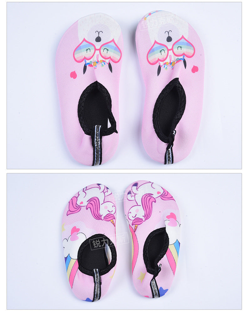 Cartoon Children's Beach Shoes Hard Sole Wading Shoes Diving Equipment Snorkeling Shoes and Socks Barefoot Swimming Shoes Diving Socks Quick-drying