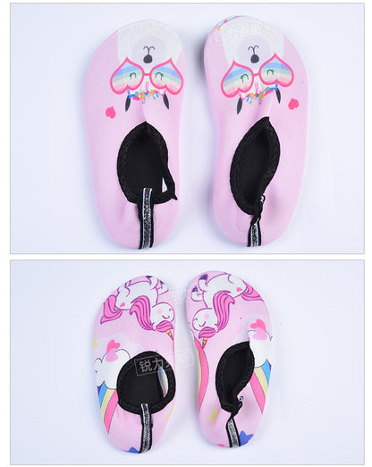 Cartoon Children's Beach Shoes Hard Sole Wading Shoes Diving Equipment Snorkeling Shoes and Socks Barefoot Swimming Shoes Diving Socks Quick-drying