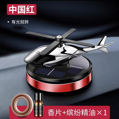 Solar rotating helicopter car ornaments aircraft aromatherapy center console cross-border car odor removal perfume supplies
