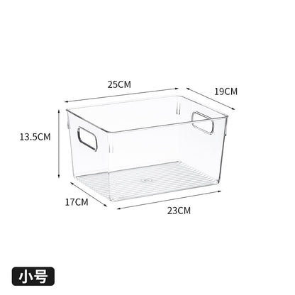 Multi-size Transparent Refrigerator Storage Box Snacks and Sundries Storage Box Cosmetic Finishing Multifunctional Transparent Superposable