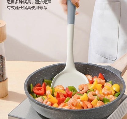 Wholesale gray two-color silicone spatula spoon household high temperature resistant non-stick pan cooking spatula soup spoon fishing fence kitchen suit