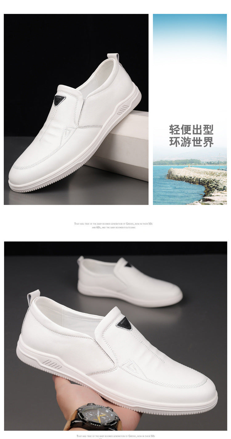 Summer Leather Shoes for Men, Casual Hollow Breathable Clogs, Soft Sole, Soft Mesh Shoes, Foreign Style Men's Shoes, Drop Shipping