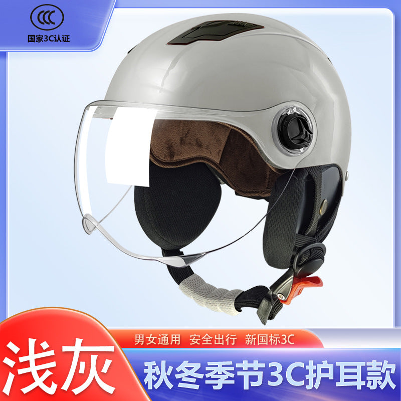 Diwolf wholesale 3C certification men's and women's battery car summer riding sunscreen four seasons with half helmet electric car helmet