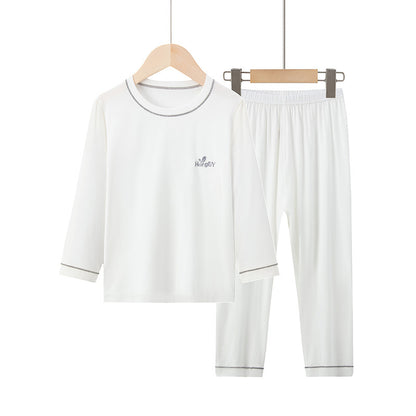 Summer Boys' Short-sleeved Shorts Modal Children's Pajamas Girls' Parent-child Home Clothes suit Children's Air-conditioning Clothes