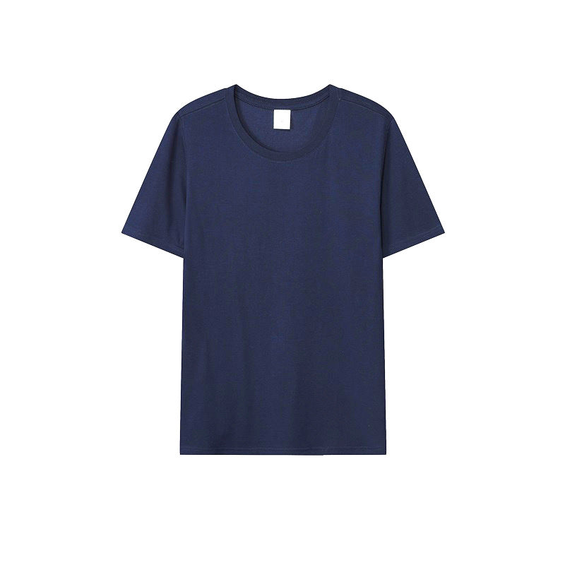 Loose-Fitting | 50-Count Double Yarn T-Shirt Ice Silk Cotton Round Neck Short-Sleeve T-Shirt Moisture-Wicking Business Casual Half-Sleeve for Men