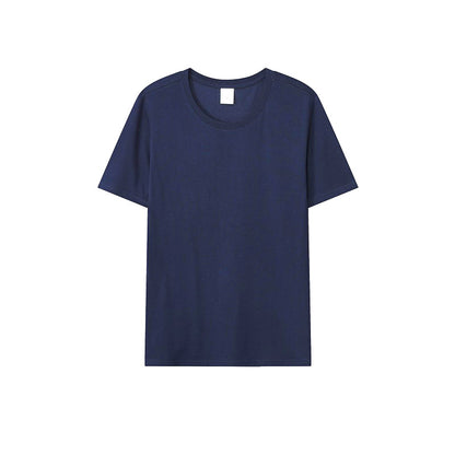 Loose-Fitting | 50-Count Double Yarn T-Shirt Ice Silk Cotton Round Neck Short-Sleeve T-Shirt Moisture-Wicking Business Casual Half-Sleeve for Men