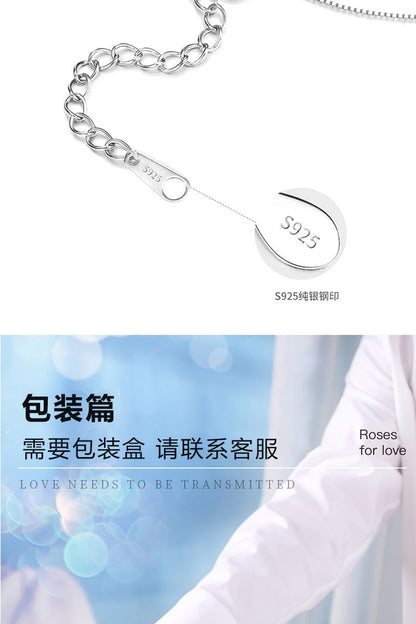 S925 Sterling Silver Clavicle Necklace Women's New Chinoiserie Natural Hetian Jade Safety Buckle Pendant Retro Accessible Luxury Simple Accessories