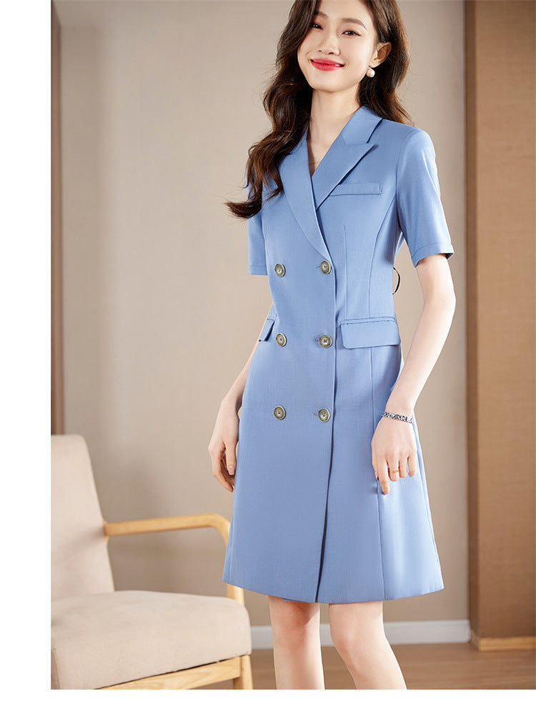 French Hepburn Style Small Black Dress High Sense High Cold Royal Sister Fried Street Small Fragrance Style Pleated Professional Suit dress Summer