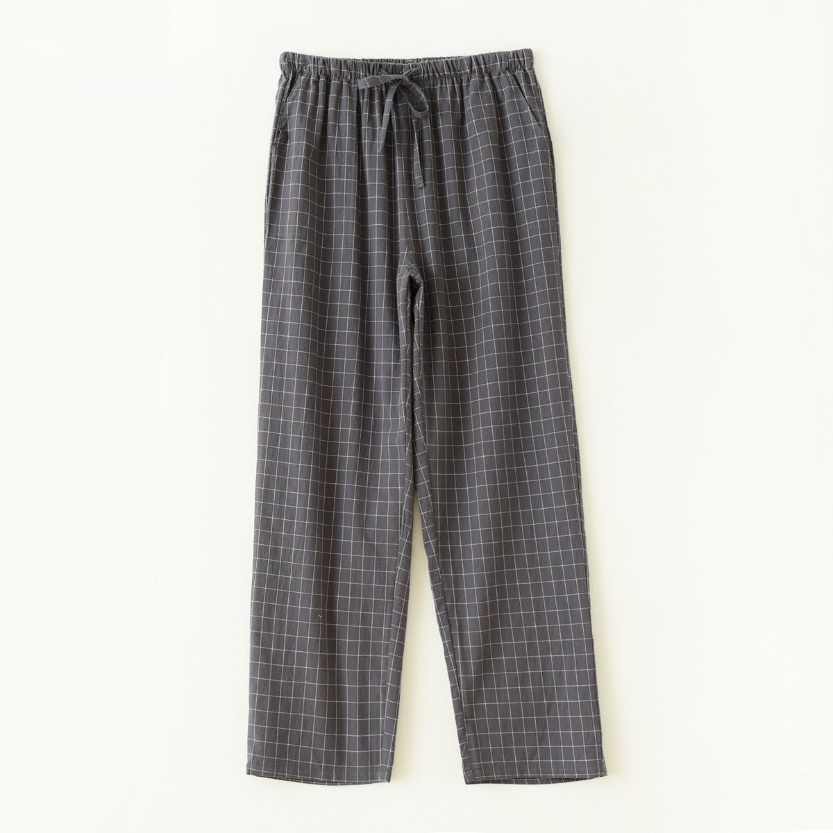Couple Style Washed Home Pants for Men and Women, Pure Cotton Plaid Pajama Pants, Living Pants, Spring and Autumn Style, Japanese Warehouse Available for Wholesale